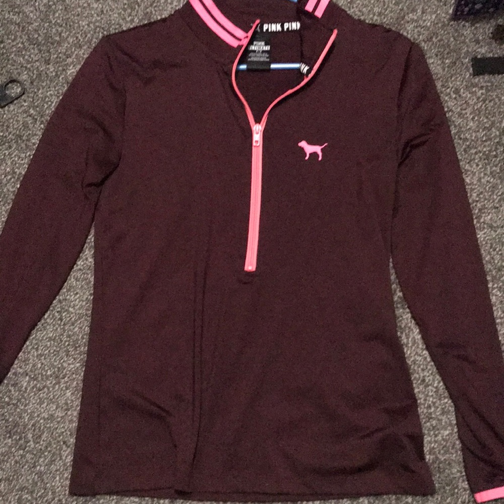 PINK 3/4 zip hoodie